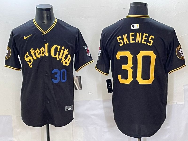 Men 2025 Pittsburgh Pirates #30 Skenes Black Game Nike MLB Jersey style 7153->pittsburgh pirates->MLB Jersey